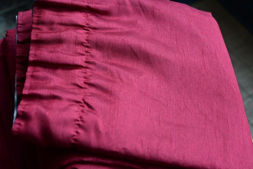 Single curtain red polyester - red,