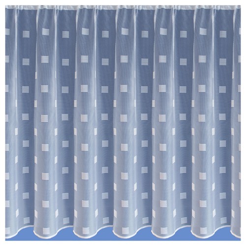 Squares white net curtain made - white,