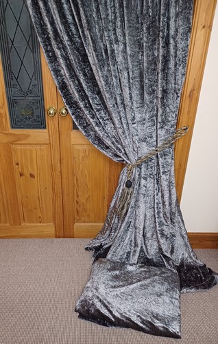 Crushed velvet curtains slate - crushed, curtains.