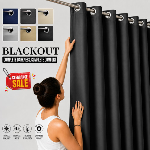 Blackout curtains pair - pair, eyelet