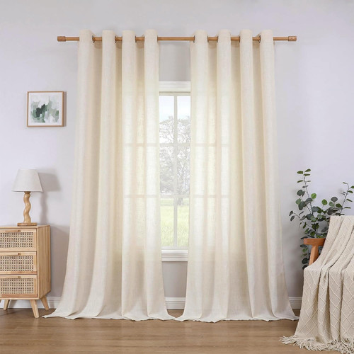 Linen curtains eyelet sheer - eyelet,