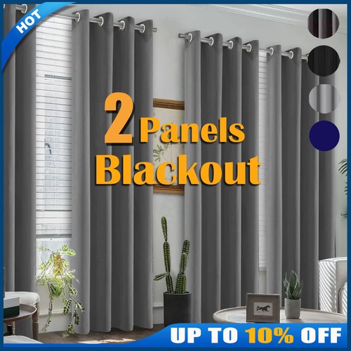 2pcs blackout curtains eyelet - 2pcs,