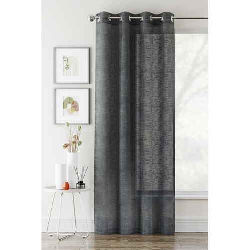 Charcoal woven linen look - charcoal, woven/linen