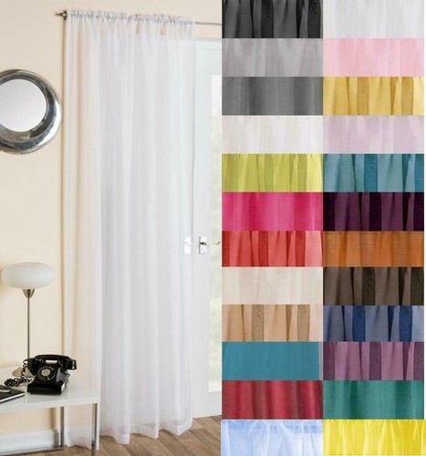 Plain voile curtain panel - plain,