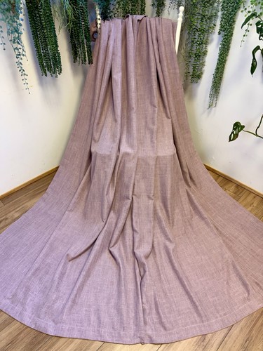 Mauve purple linen look eyelet - purple,