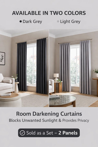 Dark grey blackout curtains - blackout,