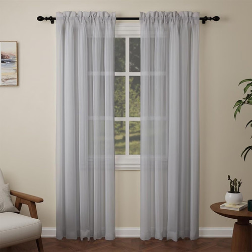 Darkgray voile curtains - darkgray,