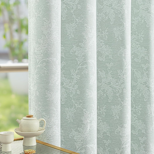 Green floral jacquard - green, blackout